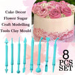 2473 Fondant Cake Decor Flower Sugar Craft Modelling Tools Clay Mould (8PC-Set) DeoDap