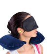 505 -3-in-1 Air Travel Kit with Pillow, Ear Buds & Eye Mask buyosoothmart.in WITH BZ LOGO