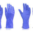 666 - Flock line Reusable Rubber Hand Gloves (Blue) - 1pc DeoDap