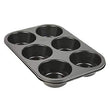 2210 Non-Stick Reusable Cupcake Baking Slot Tray for 6 Muffin Cup DeoDap