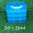 2644 3-Tier 18 Sections Transparent Stackable Adjustable Compartment Slot Plastic Craft Storage Box DeoDap