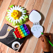 4996 Heart pattern Pop it Fidget Spiral Notebook Bubble Push Pop Fidget Silicon Toy Book Stress Relief Anxiety School Stationery Notebook DeoDap