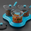 609 Multipurpose Dining Set Jar and tray holder, Chutneys/Pickles/Spices Jar - 3pc DeoDap