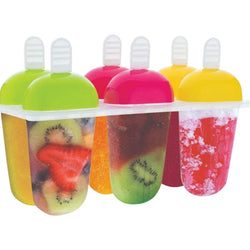 737 6 Pcs Multicolor Polypropylene Ice Mold, Kulfi Maker/Stick/Cream/Candy Color Assorted DeoDap