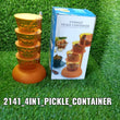 2141 4 in 1 Multipurpose 360 Degree Rotating Pickle Rack Container for Kitchen DeoDap