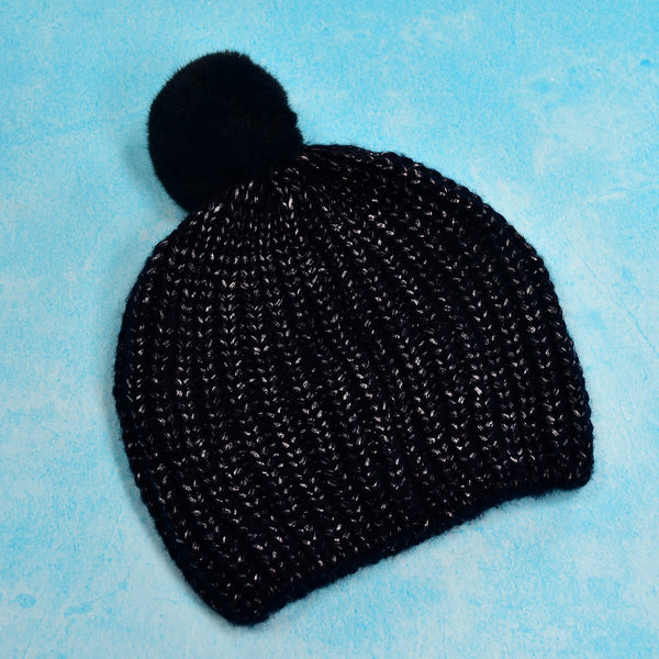 6344 Men's and Women's Skull Slouchy Winter Woolen Knitted Black Inside Fur Beanie Cap. DeoDap