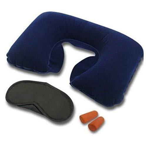 505 -3-in-1 Air Travel Kit with Pillow, Ear Buds & Eye Mask buyosoothmart.in WITH BZ LOGO