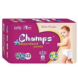 956 Premium Champs High Absorbent Pant Style Diaper Extra Large(XL) Size, 32 Pieces (956_XLar_32) Champs