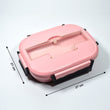 2041 Pink Lunch Box for Kids and adults, Stainless Steel Lunch Box with 3 Compartments With spoon slot. DeoDap