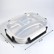 2980 White Transparent Lunch Box for Kids and adults, Stainless Steel Lunch Box with 3 Compartments. DeoDap