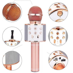 6438 Wireless Bluetooth Recording Condenser Handheld Microphone Bluetooth Speaker Audio Recording Karaoke with Mic (Multicolor 1 Pc) DeoDap