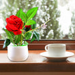 4863 Artificial Rose Flower Plant With Pot, For Home Office Or Gift DeoDap
