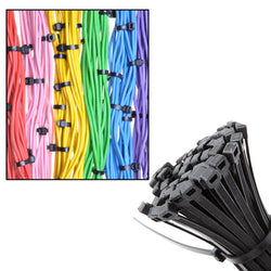 3140 8Inch Nylon Self Locking Cable Ties, Heavy Duty Strong Zip Wire Tie. Pack of 100 - Black. DeoDap