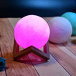 6274 Moon Night Lamp Pink Color with Wooden Stand Night Lamp for Bedroom DeoDap