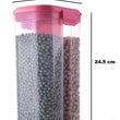 2147 Plastic 2 Sections Air Tight Transparent Food Grain Cereal Storage Container (2 ltr) DeoDap