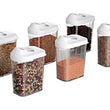 096 Plastic Easy Flow Storage Jar with Lid (750ml, Set of 6) DeoDap