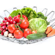 3040 Multipurpose Fruit Basket Stainless Steel Wire Bowl Foldable Basket for Vegetable / Fruits / Dining DeoDap