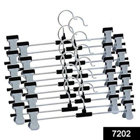 7202 Hangers with 2-Adjustable Anti-Rust Clips (Pack of 12) DeoDap