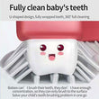 4002 U Shaped Toothbrush for Kids, 2-6 Years Kids Baby Infant Toothbrush, Food Grade Ultra Soft Silicone Brush Head DeoDap