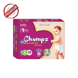 955 Premium Champs High Absorbent Pant Style Diaper Large Size, 48 Pieces(955_Large_48) Champs