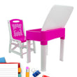 4594A Study Table And Chair Set For Boys And Girls With Small Box Space For Pencils Plastic High Quality Study Table (Pink)