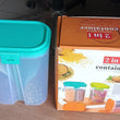 2146 Plastic 2 Sections Air Tight Transparent Food Grain Cereal Storage Container (2 ltr) (With Box)