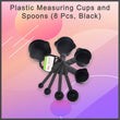 106 Plastic Measuring Cups and Spoons (8 Pcs, Black) buyosoothmart.in