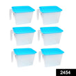 2454 Air Tight Unbreakable Big Size 1100 ml Square Shape Kitchen Storage Container (Set of 6) DeoDap