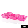 2484 Plastic Multiple Size Cane Fruit Baskets (3 Size Large, Medium, Small) DeoDap