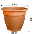 1720 Garden Heavy Plastic Planter Pot Gamla 17x14 inch Color May Vary (1Pc) DeoDap