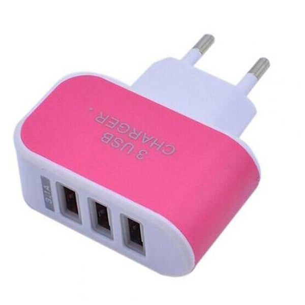 1705 Triple USB 3 Port Wall AC Adapter Charger for Mobile Phone (1Pc Only) DeoDap