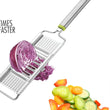 2142 6 in 1 Stainless Steel Kitchen Chips Chopper Cutter Slicer and Grater with Handle DeoDap