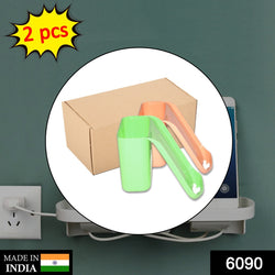 6090 Multipurpose Mobile Plastic Stand Wall Mounted (Pack of 2Pcs) DeoDap
