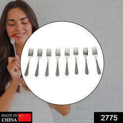 2775 Small Dinner Fork for home and kitchen. (set of 8Pc) DeoDap