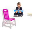 4594A Study Table And Chair Set For Boys And Girls With Small Box Space For Pencils Plastic High Quality Study Table (Pink)