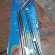 1733 Reusable Stainless Steel Drinking Straws Bent (4 Bent Straws, 1 Brush)