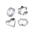 0827 Cookie Cutter Stainless Steel Cookie Cutter with Shape Heart Round Star and Flower (4 Pieces) DeoDap