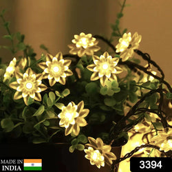 3394 14 LED Double Lotus Flower Fairy String Lights for Home Decoration 10 Feet for Home Decoration, Diwali & Wedding LED Christmas Light Indoor and Outdoor Light ,Festival Decoration (Color Box Warm White)