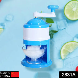 2831a Portable Gola Maker Ice Crusher and Shaved Ice Machine, Hand Shaved Ice Machine Manual Fruit Smoothie Machine Mini Household Ice Shaver Small Ice Crusher