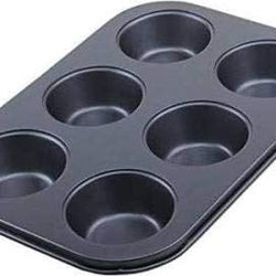 2210 Non-Stick Reusable Cupcake Baking Slot Tray for 6 Muffin Cup DeoDap