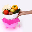 2214 Multifunctional Vegetable Fruits Cutter Shredder with Rotating Drain Basket DeoDap