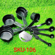 106 Plastic Measuring Cups and Spoons (8 Pcs, Black) buyosoothmart.in